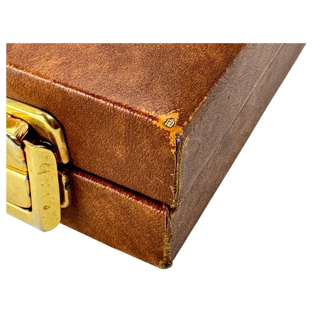 Extra Large Backgammon Game Set Brown White Checkers Leatherette Case Complete - Picture 9 of 9